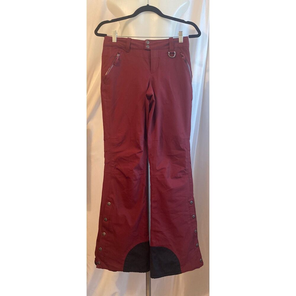 Athleta Burgundy Insulated Ski Snow Pants Snap Hem Women's Size 0